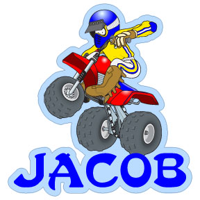 Personalized 3-wheeler jump Decal