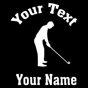 6 \" white Golfer personalized vinyl decal