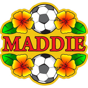 Soccer Hibiscus personalized decal