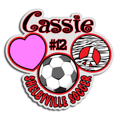 Personalized Love Peace Soccer Decal