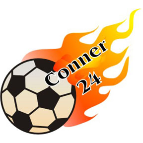 Personalized Flaming Soccer Decal