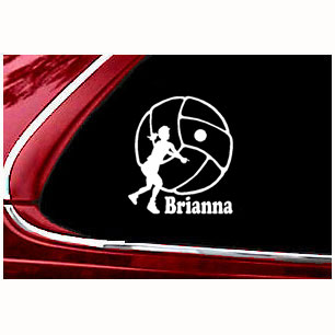 6 in white vinyl Volleyball Decal