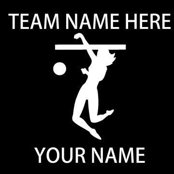 Spike volleyball white 6 inch personalized decal