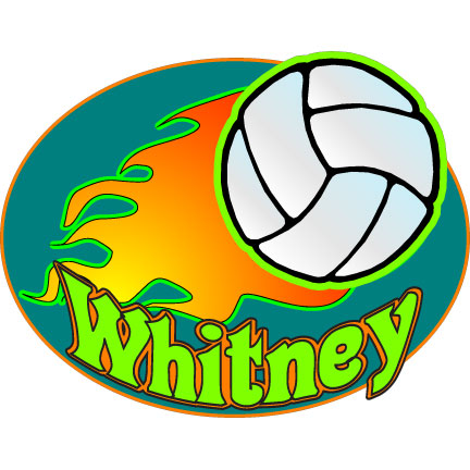 Colorful Flaming volleyball decal