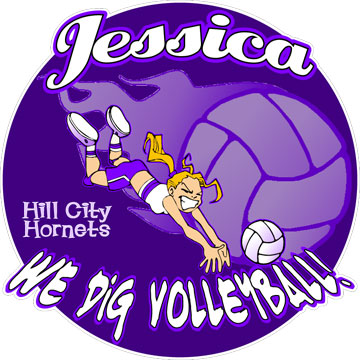 Awesome Personalized \"We Dig Volleyball\" decal blonde version