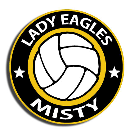 Volleyball decal with player's name and team name