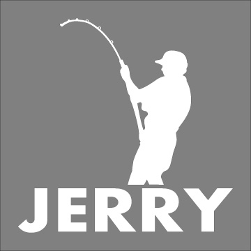 6\" white fisherman personalized decal