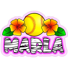 Softball Fastpitch decal with zebra name