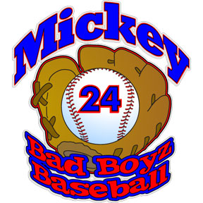 Baseball and glove personalized decal sticker