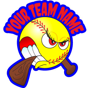 Team name on Softball Fastpitch toon decal
