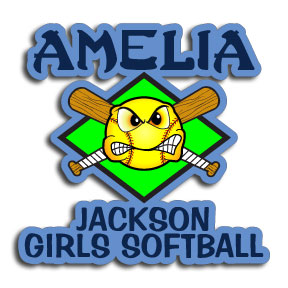 Personalized vinyl decal with diamond ball and crossed bats