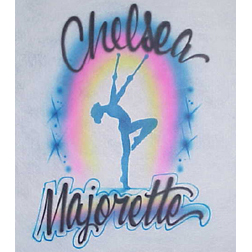 Airbrushed shirt with Twirler Majorette Design