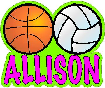 Combination Basketball/Volleyball Decal