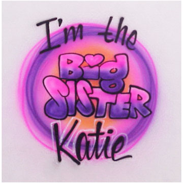 Airbrushed "I'm the Big Sister" Personalized Shirt