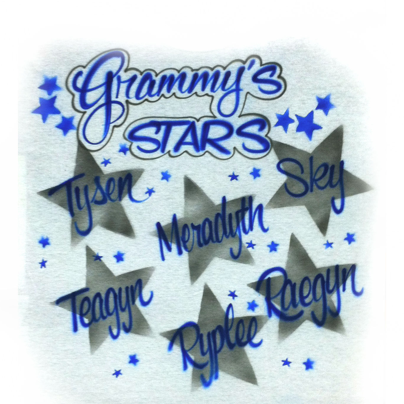 Airbrushed Grammy/Grandpa/Mom/Dad Starry Shirt