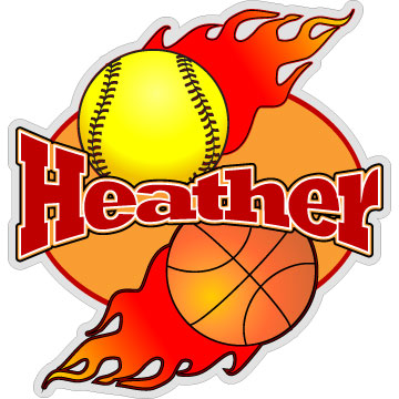 Personalized basketball and softball decal