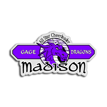 All Star Cheerleader Gage Dragons Personalized decal