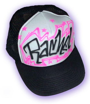 Airbrushed Snapback hat with Graffiti Print and stars