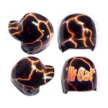 Name & Lightning airbrushed helmet