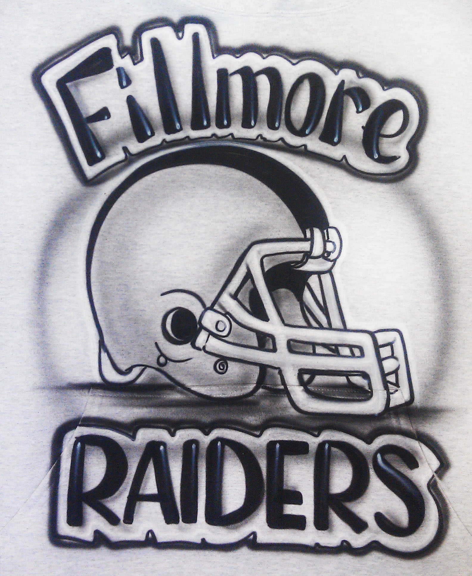 Custom Airbrushed Football Helmet With Team Name Shirt