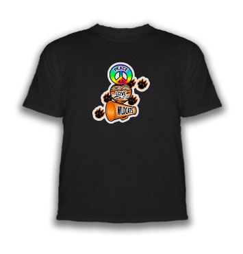 Wildcats Rainbow Peace Love Megaphone black shirt