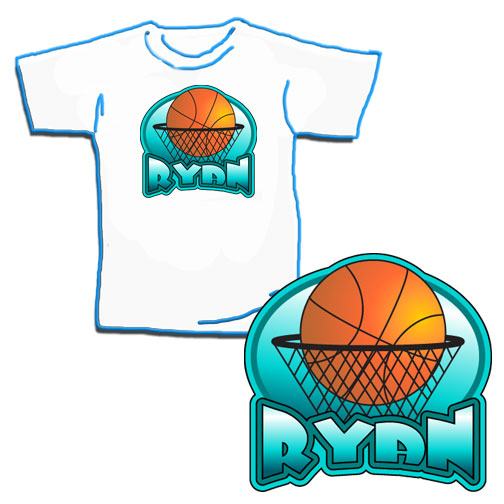 Imprinted basketball with Net Shirt