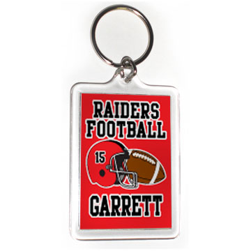 Personalized Football and helmet key ring