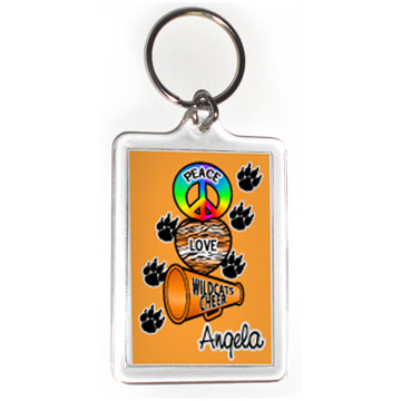 Peace Love Cheer! Tiger striped Key Ring