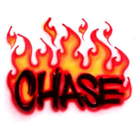 your name airbrushed in flames