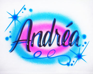 Airbrushed shirt with Script name with star sparkles