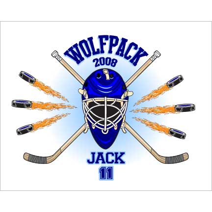 Hockey mask over crossed sticks  18\"x24\" personalized poster