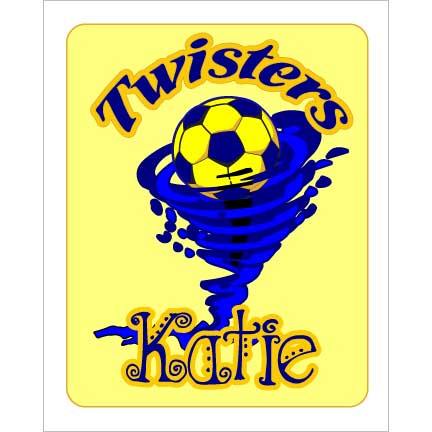 Personalized twister tornado soccer poster 18\"x24\"