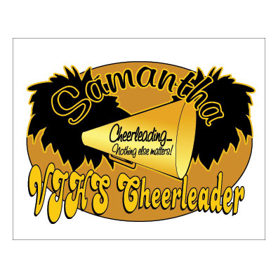 Personalized Cheerleader PomPoms Poster  18\" X 24\"