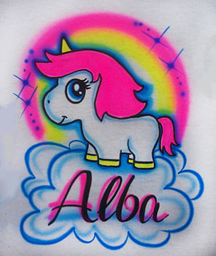 Airbrushed Cutest Unicorn with any name
