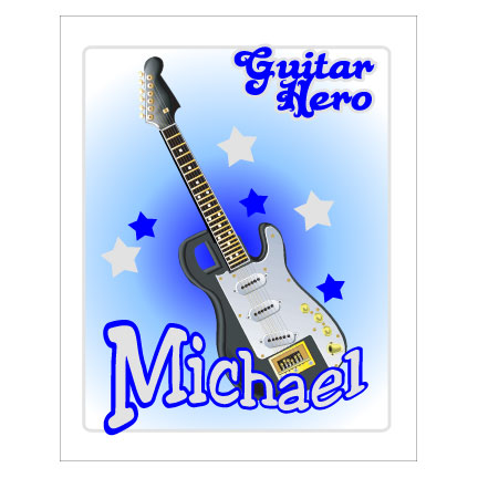 Starry Guitar Hero Personalized poster 18"x24"