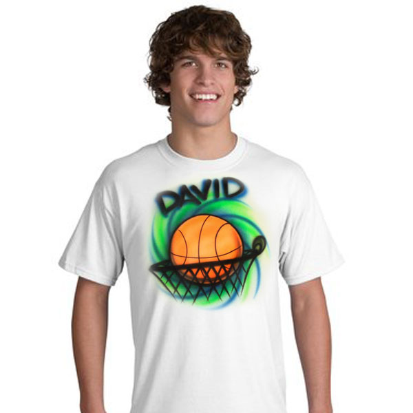 Airbrushed Basketball thru hoop Shirt "boy"