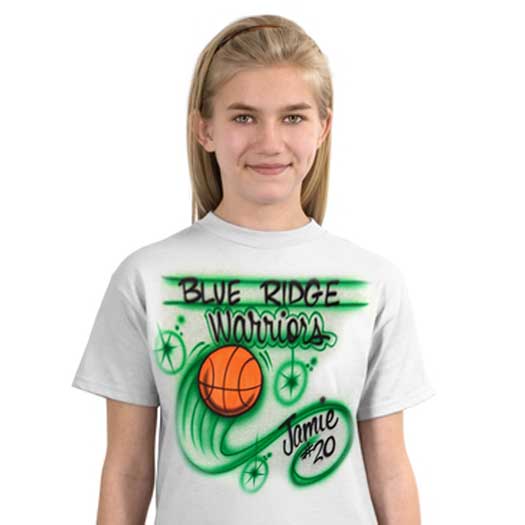 Airbrushed Basketball shirt with team name