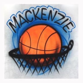 Airbrushed Basketball thru Hoop shirt