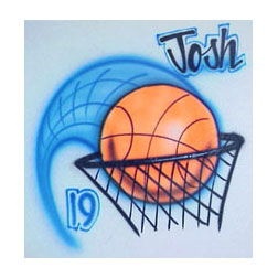 Airbrushed Basketball with # Airbrushed shirt