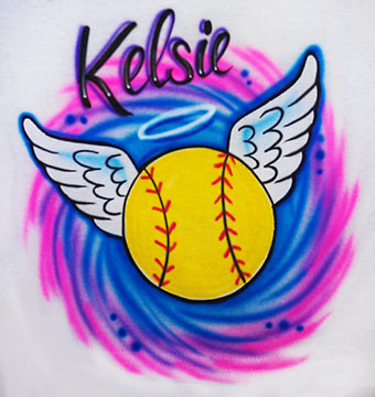 Airbrushed Fastpitch Softball Angel shirt