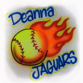 Airbrushed Flaming Fastpitch Design