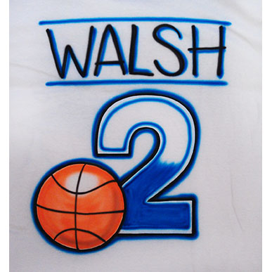Airbrushed Name and Number with Basketball