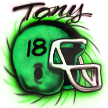 Airbrushed Football Helmet with any name.
