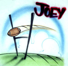 Airbrushed  Touch down!  football shooting over goal post shirt