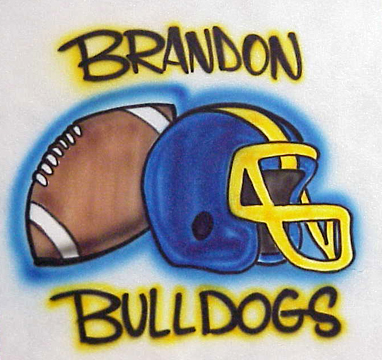 Airbrushed Football and Helmet design with team name