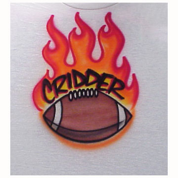 Flaming Football personalized Airbrush shirt