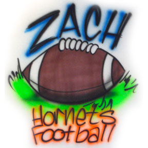 Airbrushed Football with team name shirt