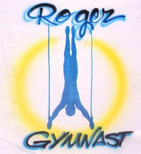 Airbrushed Male gymnast on Rings