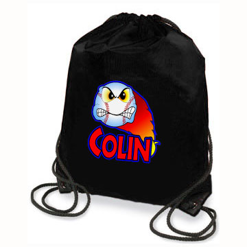 Mean Flaming Baseball Personalized sport tote
