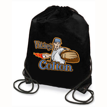 Flaming baseball pitcher Personalized sport tote